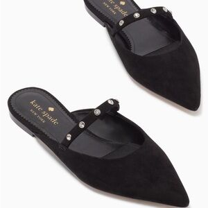 Kate Spade Black Irina Suede Studded Mules